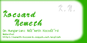 kocsard nemeth business card